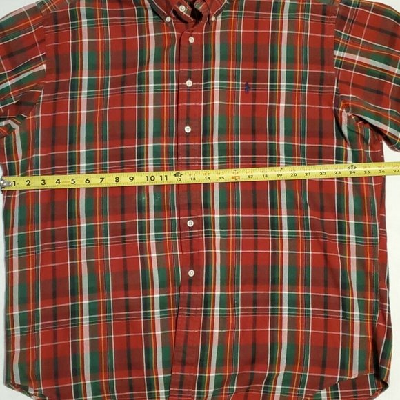 POLO RALPH LAUREN Plaid Button The Big Shirt Mens Long Sleeve Size L Flannel - Picture 9 of 10